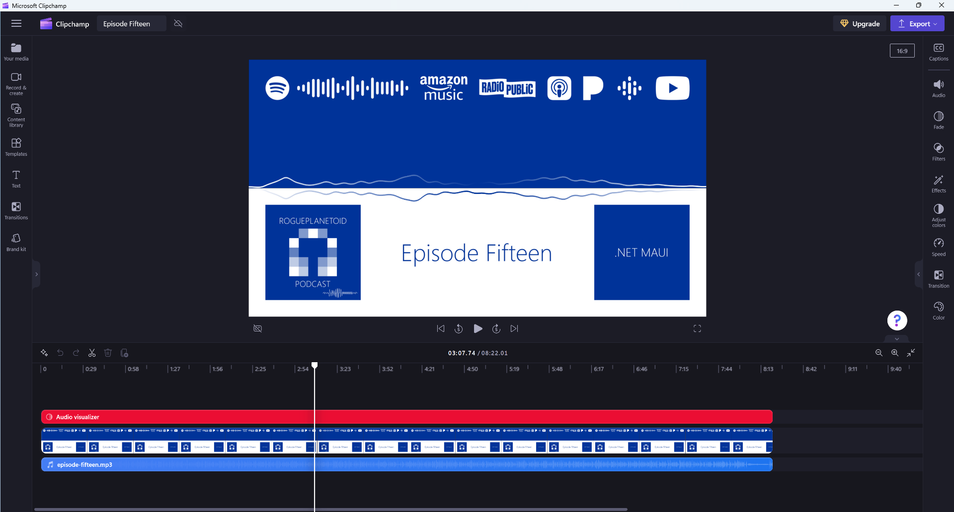 Microsoft Clipchamp - Audio Visualiser